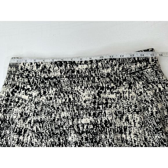 Theory Black White A-Line Mini Skirt Elastic Waistband Office Workwear Stretch L - Picture 6 of 7
